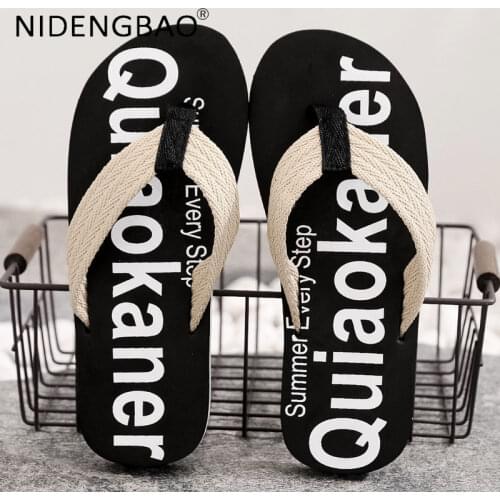 Mens Flip Flops Summer Beach Sandals Large Size 45 Slippers Flexible Soft Home Flip Flops Male Chanclas Hombre Fabric Shoeslace
