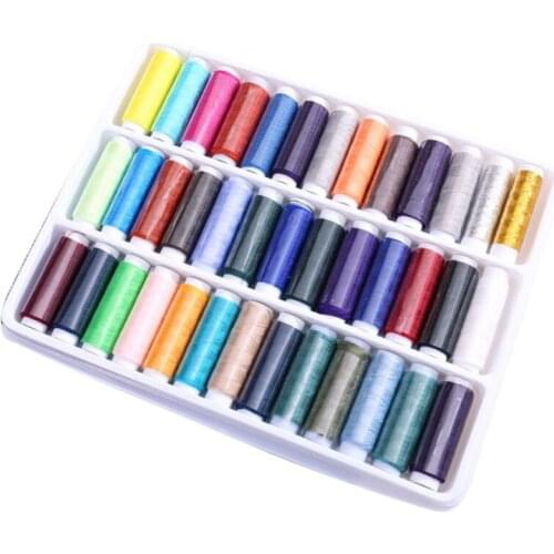 39 Assorted Color Polyester Sewing Threads Spool Set for Hand Machine Stitching