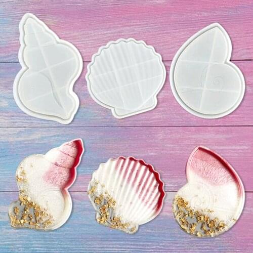 New Silicone Conch Shell Coaster Resin Casting Mold Soap Dish Tray Epoxy Mould For Storage Of Small Objects And Home Decoration
