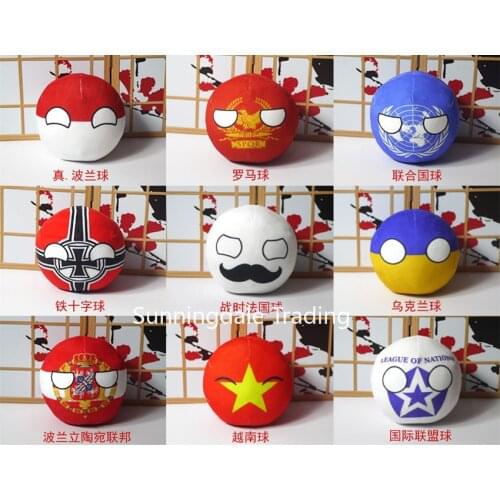 New Polandball Plush Toys France USA Netherlands GBR UN Roma Canada CHE India Countryball Plush Doll Pillow 20cm Cosplay Gift