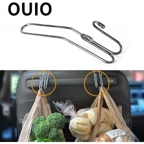 OUIO Car multi-functional stainless steel car seat hook for Renault Megane 2 Captur Mitsubishi ASX Suzuki Vitara Jeep Wrangler
