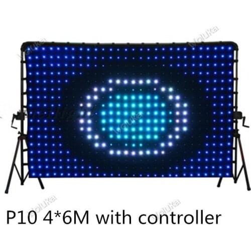 P10 4*6M LED video curtain DJ playing disc stage background dynamic effect Diagram YY Live backgroun with controller CD50 W03
