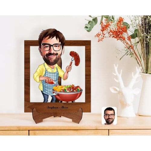 Personalized Men 'S Mangalcı Caricature Of Wooden STANDING 3D Biblo-1