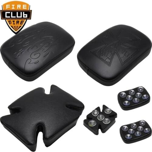 Suction Cup Cushion Black Motorcycle Rear Passenger Seat PU Leather Cushion Pillion For Harley Universal