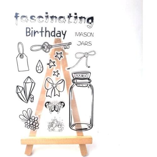 Wishing Bottle Transparent Clear Silicone Stamp Seal DIY Scrapbooking Stencil Coloring Embossing Decor Office School Supplies