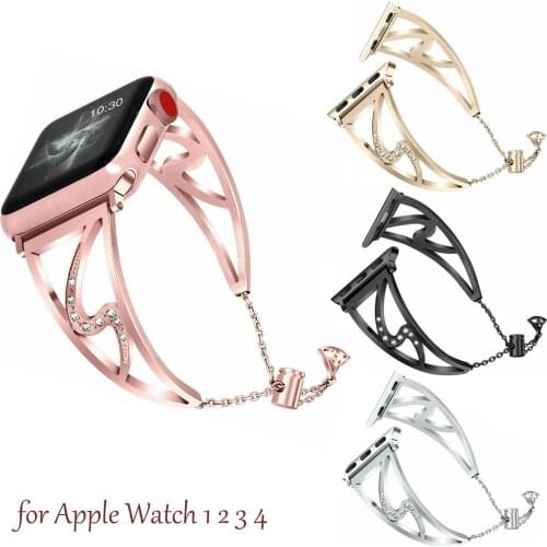 S Diamond Bracelet for Apple Watch Series 4 3 2 1 Band 38/40mm 42/44mm Bling Crystal Stainless Steel Strap For Apple iWatch
