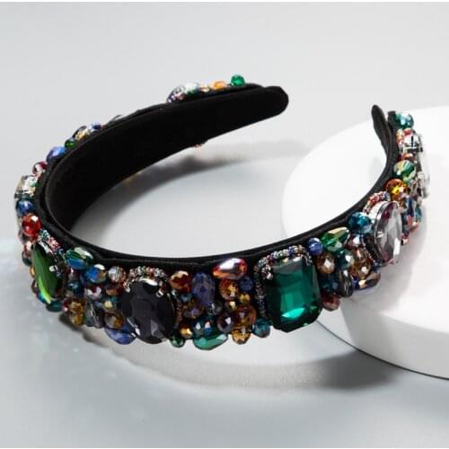 Baroque Rhinestones Headbands Luxury Crystal Hairbands Decor Hoop Banquet Prom Party Vintage Headwear Wedding Hair Accessories