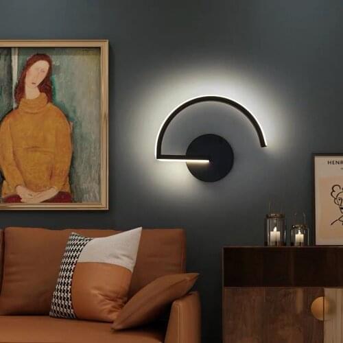 Modern LED Wall Lamps Living Room Bedroom Bedside Sconce Black White Coffee Color Lamp Aisle Indoor Lighting Dropping Shipping