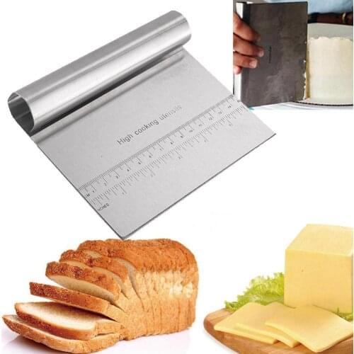 Steel Pizza Dough Scraper Cutter Kitchen Spatula Tool Pastry Edge Gadge Supplies Flour Cake Cream Cake Scraper Ca Y2H9