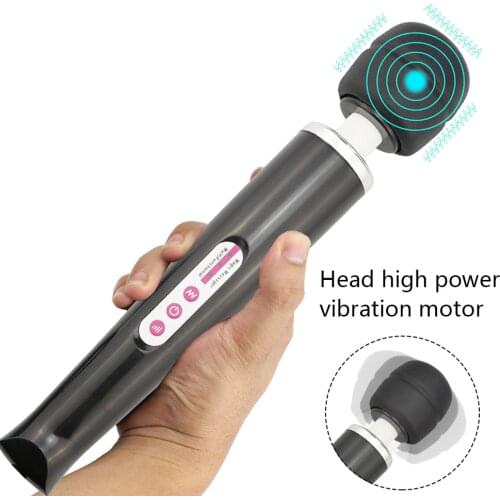 Super Powerful 10 Speeds Big Vibrator Magic Wand AV Massager Stick USB Charging Vibrator Clitoris Stimulator Sex Toys for Women