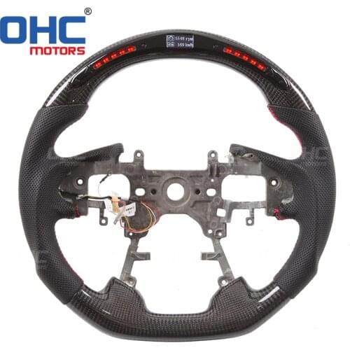 Real Carbon Fiber LED Steering Wheel compatible for Honda Accord Odyssey Crosstour Elysion OHC Motors