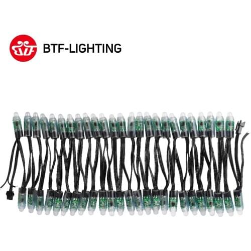 50pcs/100pcs 12mm WS2811 IC RGB LED Pixels Module Light Black/Green/RWB Wire cable IP68 DC5V/DC12V Holidays/Chrismas/ Festival