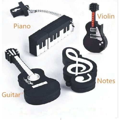 Notes usb flash drive 64g piano usb flash drive 32g lettering usb flash drive 16g violin logo 8g cartoon U disk free shipping