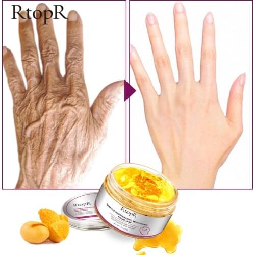 RtopR 50g Mango Moisturizing Hand Wax Whitening Skin Hand Mask Repair Exfoliating Calluses Film Anti-Aging Hand Skin Cream TSLM1