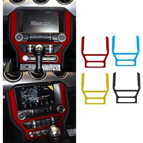 ABS Suede Interior Center Console Navigation GPS Panel Cover Decorative Trim Fit for Ford Mustang 2015+ Car Accessories