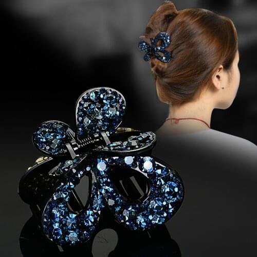 AWAYTR Women Crystal Hair Claw Vintage Butterfly Hairpin Heandband Crab Clip Shiny Rhinestone Bow Hair Clips Hair Accessories