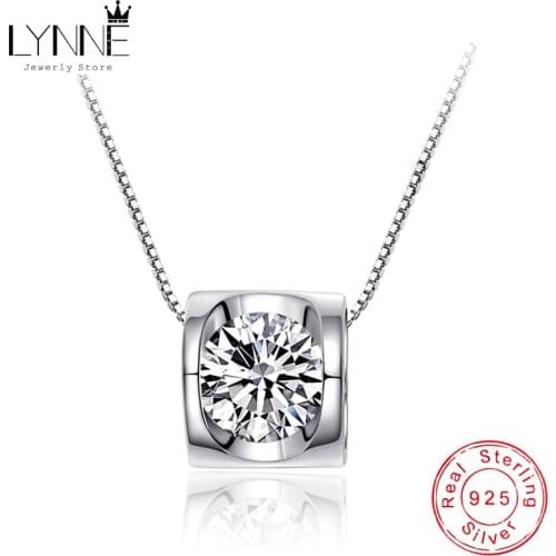 New Fashion Ladies 925 Sterling Silver Heart Zircon Pendant Necklace Fine Rhinestone Collarbone Chain Necklace Girl Jewelry Gift