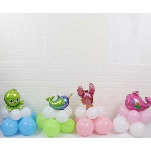 1 Set 9pcs Sea Animals Balloon Dolphin Shark Seahorse Octopus Childrens Classic Marine Themed Balloon Birthday Party Decoration
