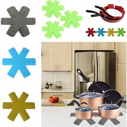 12pcs/set Kitchen Accessories Pan Protector Divider Pad Pot Holder Non Woven Fabric Home Hotel For Stacking Placemat Reusable