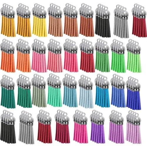 140Pcs Tassel Keychain Bulk Set for DIY Leather Pendants Keychain Acrylic Jewelry Accessories