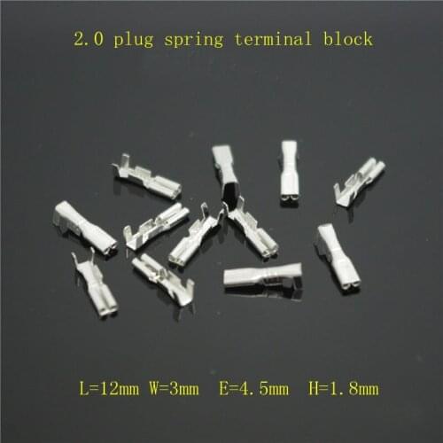 2.0 plug-in rocker switch button wire copper connector switch straight plug spring