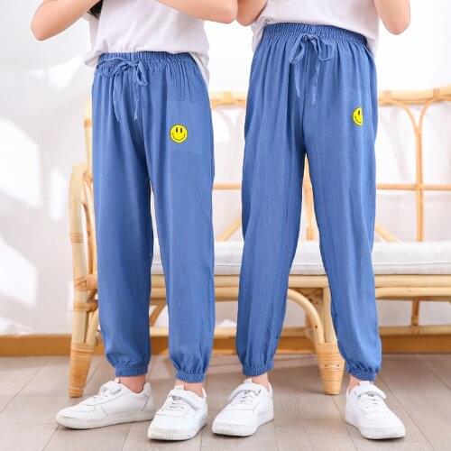 2021 Summer children trousers fashion colorful loose style boys girls pants 2-11 years Denim kids thin pants unisex