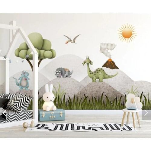3D Tree Dinosaur Wallpaper Wall Mural for Kids Bedroom Children Room TV Background Wall Paper Rolls Customize