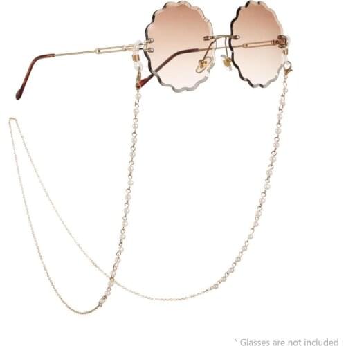 Chic Anti-slip Faux Pearl Beaded Reading Glasses Chain Sunglasses Eyewear Rope Anti-lost Universal Women Glasses Neck Strap 70cm