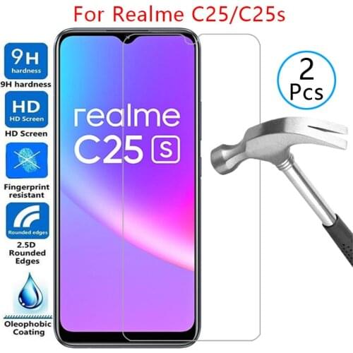 Case for realme c25 c25s cover screen protector tempered glass on realmi c 25 s 25s 25c realmec25 protective phone coque bag 360