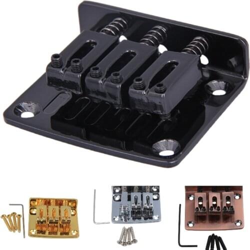 Black/Silver/Gold/ BronzeZinc Alloy Bridge Tailpiece /Screws / Wrench for 3 String Cigar Box Guitar