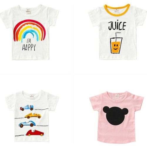 Toddler 2018 Summer T-Shirts Clothing Cute Cartoon Cotton Short Sleeve Children T Shirts 1-6Y Boys Or girls
