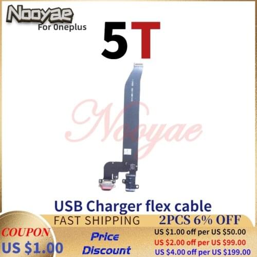 For Oneplus 1+5T 5T A5010 Type C USB Dock Charger Port Charging Plug Connector Headphone Audio Jack Flex Cable Board + Tacking