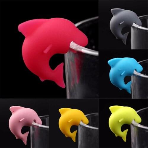 6pcs Cute Shark Silicone Wine Charms glass markers