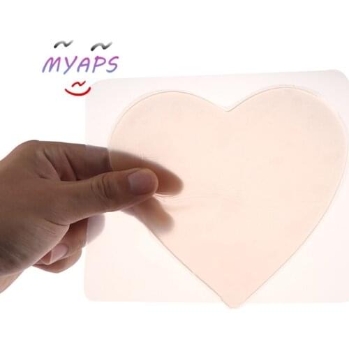 Reusable Women Skin Care Body Chest Anti Wrinkle Pads Medical Skin Color Grade Silicone Heart Shaped Overnight Invisible Pads