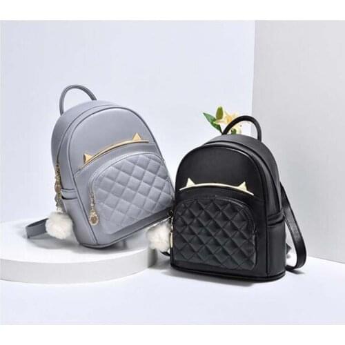 Free Shipping Fashion Brand Designer Leather Backpack Women Luxury Diamond Lattice Double Shoulder Bags Casual Travel Bag