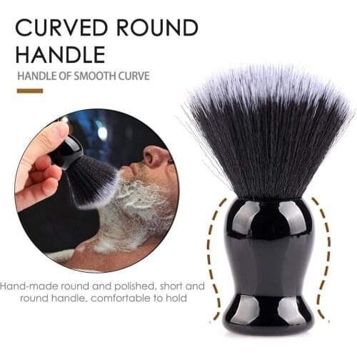 Mens Shaving Brush With Handle Salon Barber Soap Foaming Beard Moustache Shave Brush Tool Perfect Travel Kit