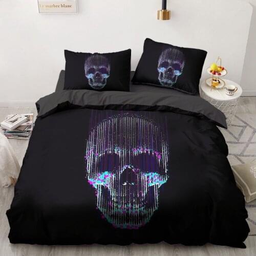 American Duvet Cover Set Bedding Sets Quilt Covers Sets Comforter Case Full Twin Single Double Size 3D Skull Bedclothes