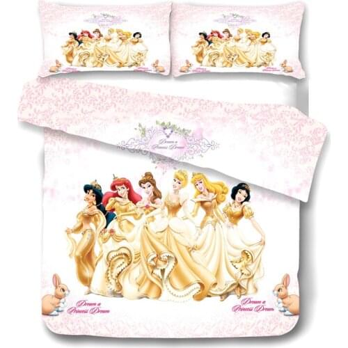 Disney Minnie Mickey Princess Beautiful Pattern Bedding Home Textiles Duvet Quilt Pillowcase Adult Children Bedroom Decoration