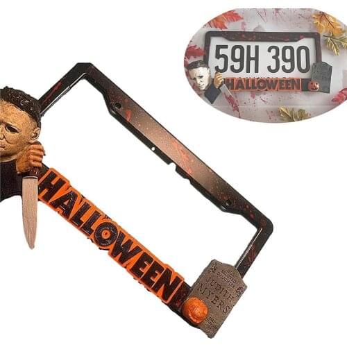 Halloween License Plate Frame Stylish Plate Number Protector car license plate frame label cover screw cap 35*23cm