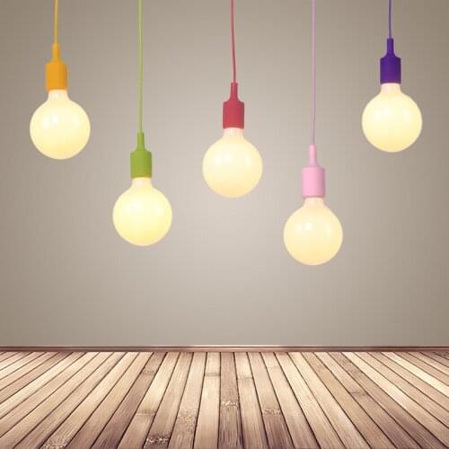 Modern minimalist American Bar, hot pot shop, restaurant, tea shop, color childrens silica gel pendant lamp lighting fixture