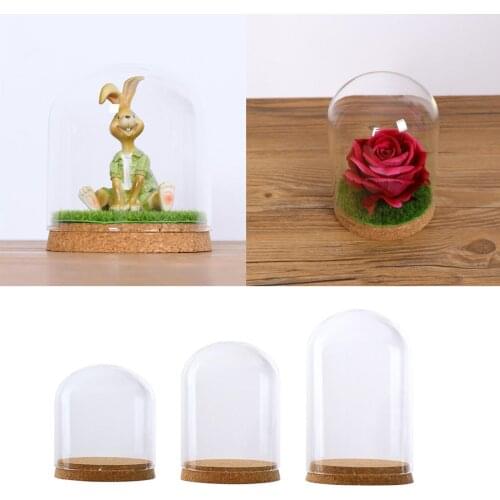 Glass Dome Cover Cloche Bell Jar Succulents Terrariums with Wood Cork Wedding Parties Decorations Miniatures Craft