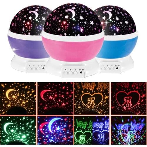 LED Neon Night Light Projector Star Sky Rotating Starry Lamp Baby Room Decoration Atmosphere Lamp Kids Gift Disco Ball