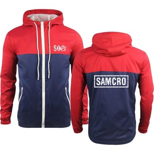 Fashion high quality Mens Hoodie SOA Sons of Anarchy Printing Spring Autumn Camouflage sweatshirt Pure cotton Mens jacket