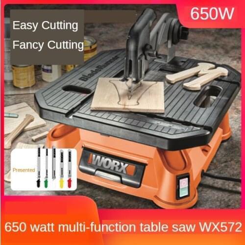 WX572 Multifunctional Table Panel Saw Curve Saw Woodworking Table Sawing Machine For Wood/PVC/Aluminum/Tile Cutting 220V 650W