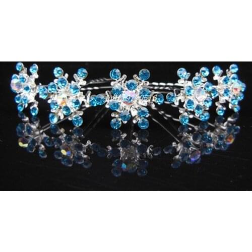 2018 New Beautiful Snowflake Hair Pins Elsa Wig Costume Wedding Prom Crystal Hair Clip Fashion Hair Jewelry Hair Accessory