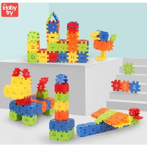 100 Pieces Digital Building Blocks for Boy Girl Montessori Toys Gift DIY Assembly Puzzles Bricks Number Maths Toys 2 to 4 Years