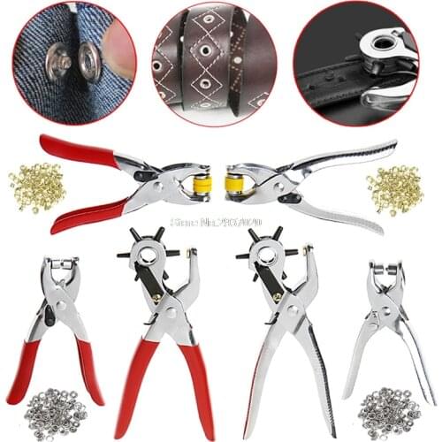 128Pcs/Set Leather Hole Punch Repair Tool Eyelets Grommets + Pliers Kit New Au13 19 Droship