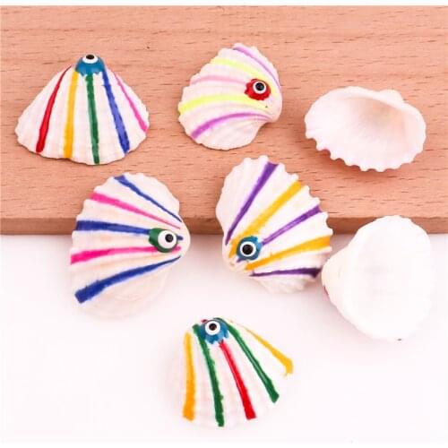 20pcs 26*22*10mm Shell material Colorful stripes pendant Charm For DIY Jewelry Accessories Finding Making Bracelet Necklaces