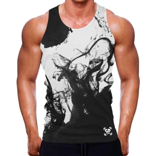 2021 Mens New Tank Tops Shirt Mens Casual Printed Sleeveless Vest Male U Neck Gym Bodybuilding Fitness Clothing Men Tanks Top