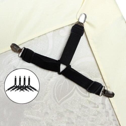 4pcs/set Elastic Grippers Belt Fastener Bed Sheet Clips Mattress Cover Blankets Holder Adjustable Home Textiles Organize Gadgets